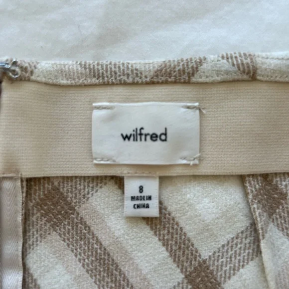 Aritzia Wilfred Classic Mini Skirt in Brown Plaid (Francesca) Size 8 - Picture 4 of 6
